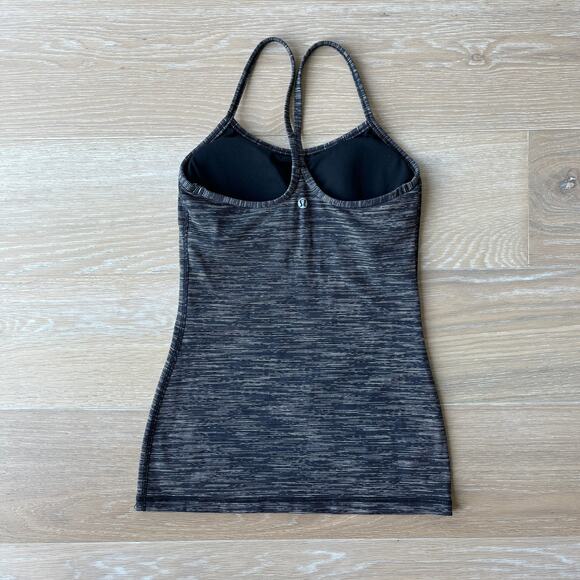 Lululemon Power Y Tank Luon Wee Are From Space Black Cashew sz 4 - Picture 2 of 3